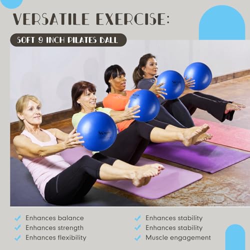Set of 25 Pilates Balls Bulk 9 Inch Small Exercise Ball - color: Blue