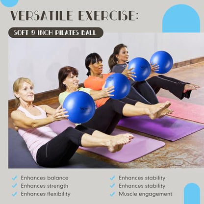 Set of 25 Pilates Balls Bulk 9 Inch Small Exercise Ball - color: Blue
