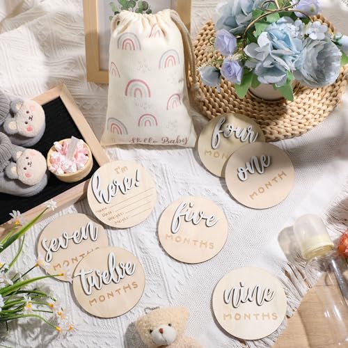 Baby Monthly Milestone Announcement Signs Wood,White,Letter - color: White, style: Letter
