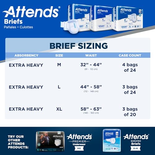 Attends Adult Incontinence Briefs, Large, Heavy Absorbency, 24ct Bag - size: Large (24 Count)