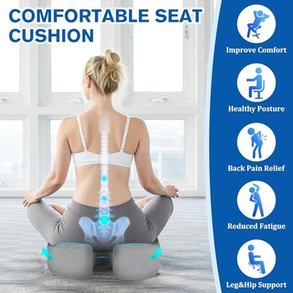 CushyOasis Seat Cushion, Gel Memory Foam Office Chair Cushions, (Light Grey) - color: Light Grey, size: Large