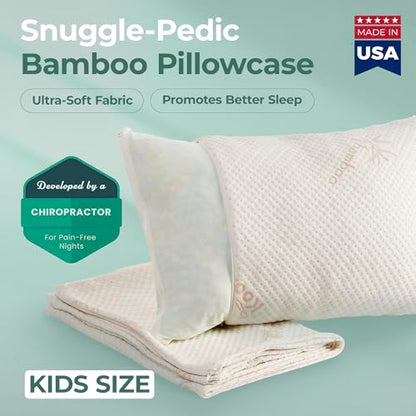 Snuggle-Pedic Pillow Covers - Zippered Body Pillow Protector (White, Kids) - size: Kids Body