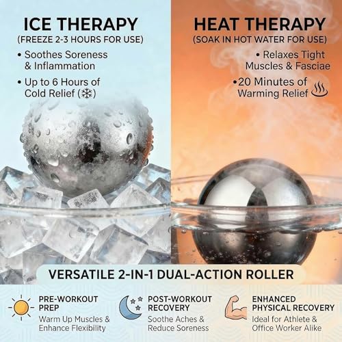 iECO Massage Ice Roller Ball Cold & Heat Therapy Plantar Fasciitis Roller - color: Black & Red
