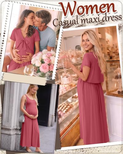 Women's Maxi Sundress Cropped Cardigan Set - color: Red, size: Small
