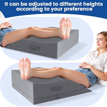 Elevation Pillows for Leg After Surgery, Adjustable Wedge Pillow, Grey - color: Grey