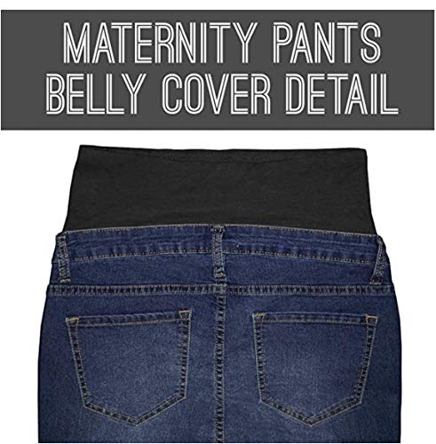 Hybrid & Company Women's Comfy Maternity Shorts - color: Bermuda-bm5826a-darkwash, size: 2X