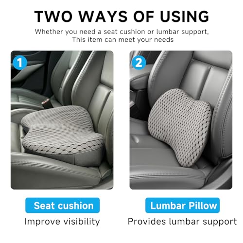 Livtribe Car Seat Cushion Memory Foam Wedge Seat Cushions for Driving - color: Gray