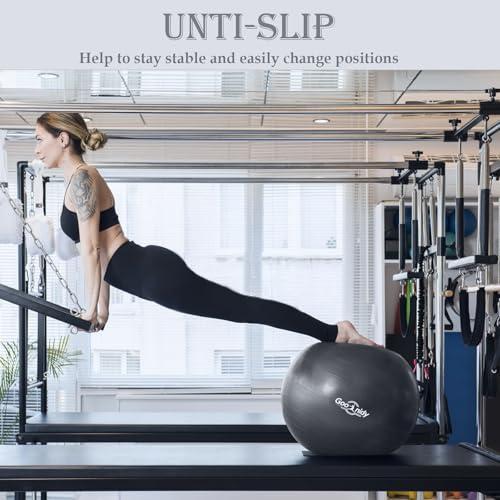 Soft Exercise Ball, Yoga Pregnancy Ball Chair, Pilates Equipment with Pump - color: Black, size: L(23-26inch/58-65cm)