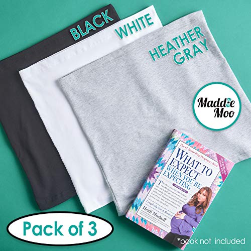 XL 3/pk Black, Gray & White Belly Band & Single Pink Bundle