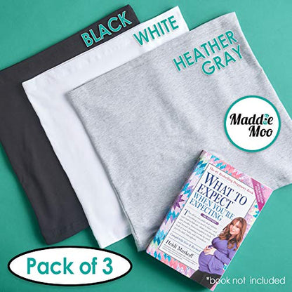 XL 3/pk Black, Gray & White Belly Band & Single Pink Bundle