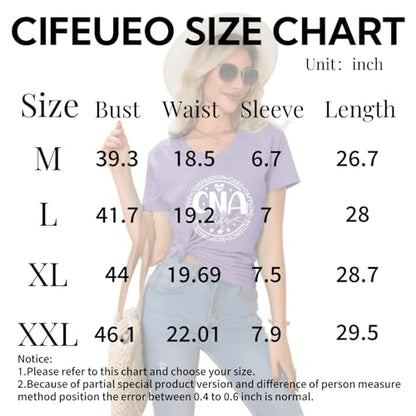 Nurse V Neck T Shirts for Women, Certified Nursing Assistant Tshirt - color: Purple, size: Large