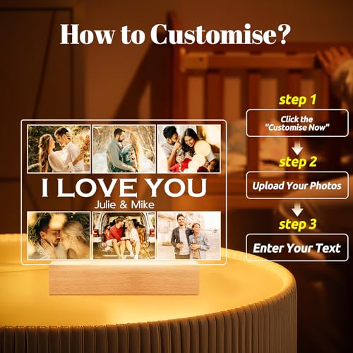Custom Picture Frame, Personalized Anniversary Birthday Gifts for Women Men - color: Style-06-01