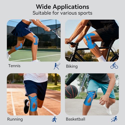 20 PCS Waterproof Kinesiology Tape, Precut Strips Knee Pain Relief Support - color: Black and Beige