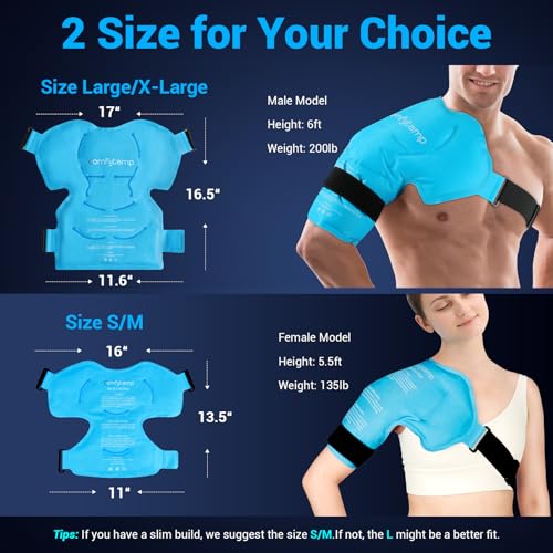 Comfytemp Shoulder Ice Pack, Rotator Cuff Cold Therapy Wrap (Large/X-Large) - color: Blue