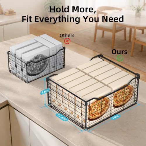 Freezer Organizer Bins,6 Pack Large Deep Freezer Organizer Bins for 5/7/10 Cu.FT Deep Freezer,Easy Access,Stackable & Sturdy,Black - size: 6