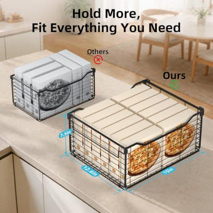 Freezer Organizer Bins,6 Pack Large Deep Freezer Organizer Bins for 5/7/10 Cu.FT Deep Freezer,Easy Access,Stackable & Sturdy,Black - size: 6