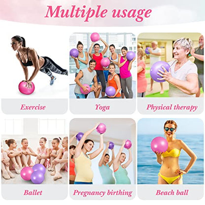 Aoriher 10 Pcs Small Pilates Ball Bulk 9 Inch Mini Yoga Ball - color: Pink, Purple