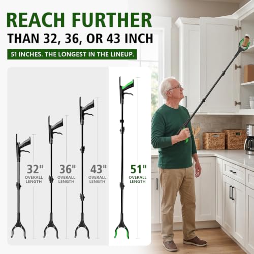 Extra Long Grabber Reacher Tool 51 Inch, Grabbers for Seniors - size: Extra Long 51"