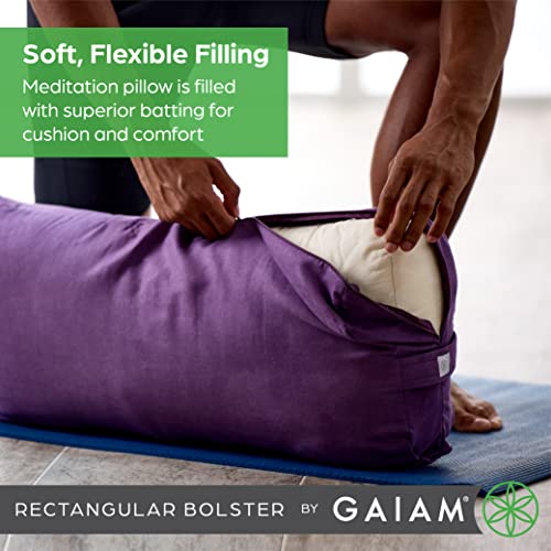 Gaiam Yoga Bolster Pillow, Supportive Cushion for Restorative Yoga - color: Teal