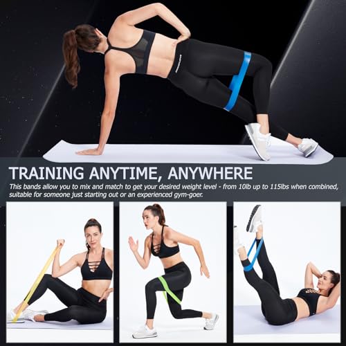 Lianjindun Loop Resistance Exercise Bands Set for Home Gym, Set of 5