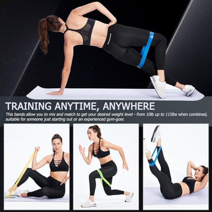Lianjindun Loop Resistance Exercise Bands Set for Home Gym, Set of 5