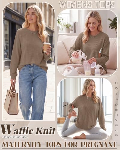 Oakgarden Women's Zipper Oversized Nursing Sweatshirts - color: Coffee, size: Small