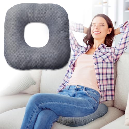 Donut Pillow for Tailbone Pain, Hemorrhoid Pillow (Dark Grey) - color: Dark Grey