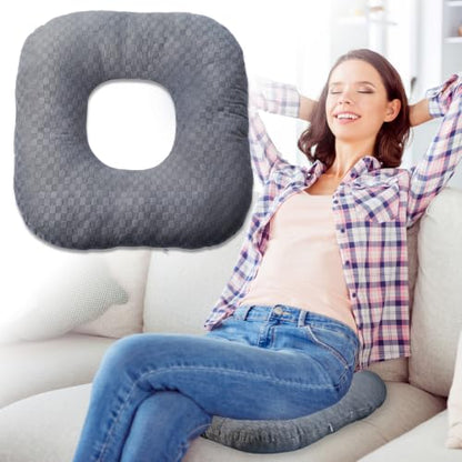 Donut Pillow for Tailbone Pain, Hemorrhoid Pillow (Dark Grey) - color: Dark Grey