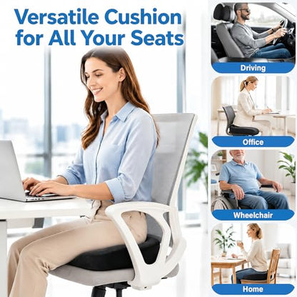 Gel Memory Foam Seat Cushion, Office Chair Cushion for Long Sitting