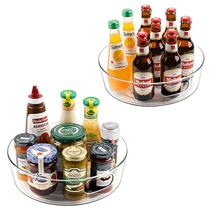 Guzon 2 Pack Lazy Susan Turntable, 11.5" Rotating Organizer with Handles - size: 11.5"-2pc
