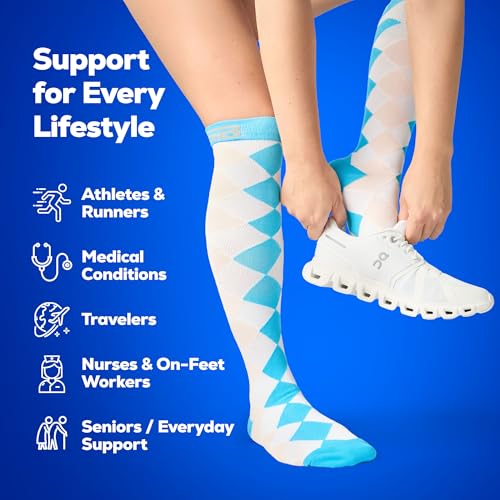 SB SOX 3-Pair Compression Socks (15-20mmHg) - color: 09 – Multi-color, size: L/XL