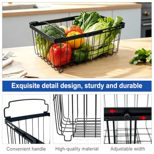 Freezer Organizer Bins fit 5 /9 cu. Ft Chest Freezer (Black-3Pack)