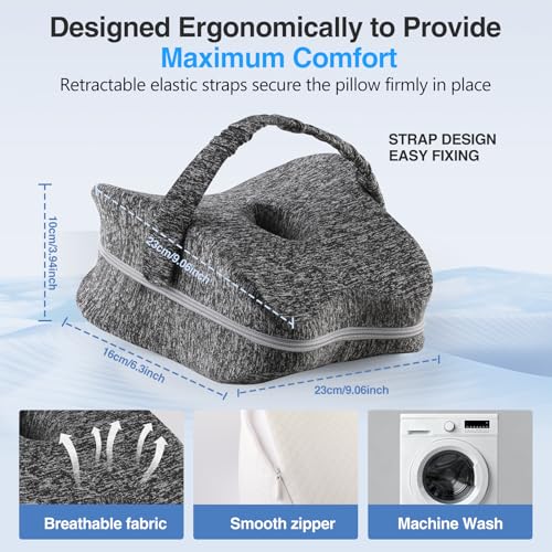 Knee Pillow for Side Sleepers, Memory Foam for Sciatica & Hip Pain, Grey - color: Grey