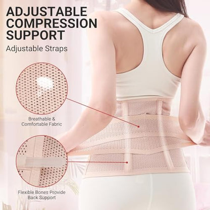 Trendyline Postpartum Belly Band Wrap: Adjustable Support Abdominal Binder - color: Beige, size: Medium