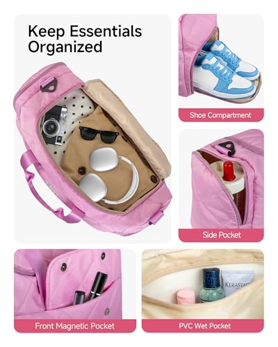 Elilier Birthday Gifts for Women, Personalized Weekender Bag, Letter B - color: Blue, style: B
