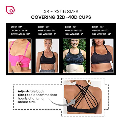 Sweat and Milk Océane 2 Medium Support Nursing & Sports Bra, Strappy Back, Breastfeeding, No Pumping, Maternity Bra - size: Medium