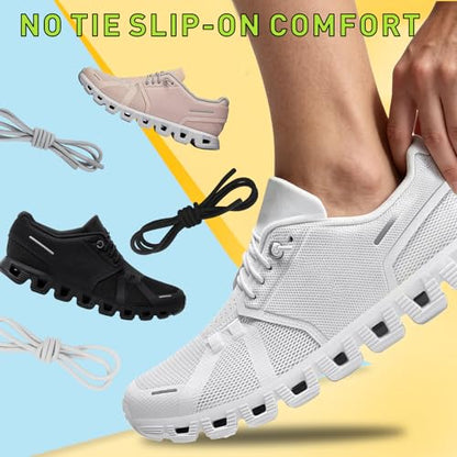 Elastic Shoe Laces for On Cloud 5, 6 Replacement Strings - color: Black, size: 26in (65cm)