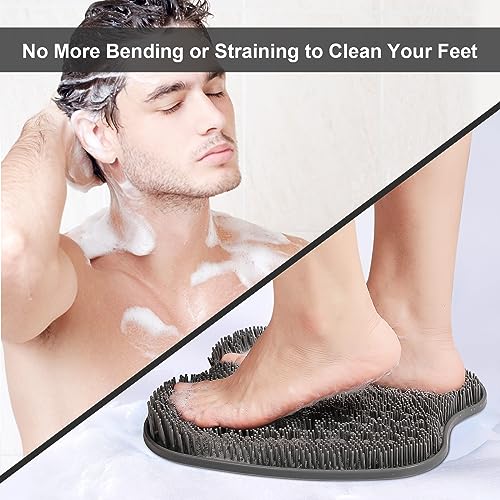 HONYIN XL Large Shower Foot Scrubber Mat with Non-Slip Suction Cups