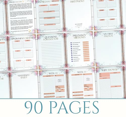Pregnancy Journal for First Time Moms – Memory Book & Planner with Floral Pen, Weekly & Monthly Pregnancy Tracker, Baby Keepsake Book, Gift for Expecting Moms