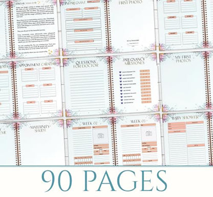 Pregnancy Journal for First Time Moms – Memory Book & Planner with Floral Pen, Weekly & Monthly Pregnancy Tracker, Baby Keepsake Book, Gift for Expecting Moms
