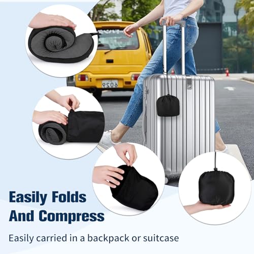 Cirorld Neck Pillow for Traveling, Travel Pillows for Airplanes Black - color: Black