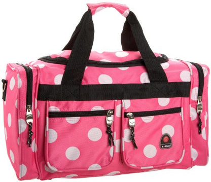 Rockland 19" Polyester Duffel Bag, Pink Dot - color: Pink Dot, size: 19"