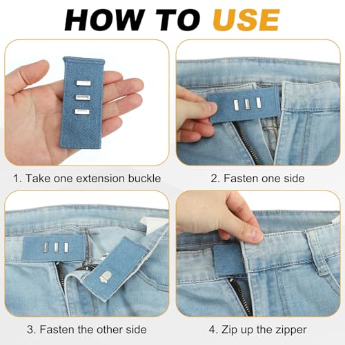 MECCANIXITY 5pcs White Pants Waist Button Extenders for Women Men 3.3" - color: White, size: 3.3"