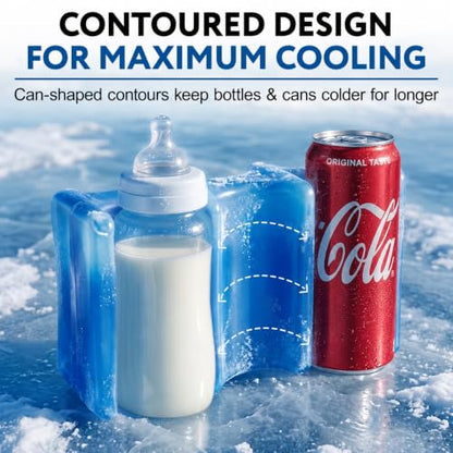Healthy Packers Ice Packs for Coolers | Can Coolers | Breastmilk Cooler Ice Pack | Long-Lasting Reusable Ice Pack - size: 6 Can (Pack of 4)