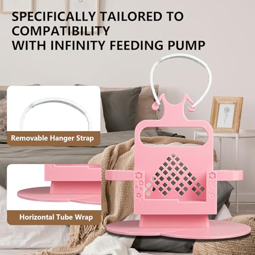 G-Tube Feeding Pump Carrier for Infinity Pump, No Tools Required(Pink) - color: Pink