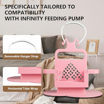 G-Tube Feeding Pump Carrier for Infinity Pump, No Tools Required(Pink) - color: Pink