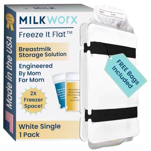 Freeze It Flat Breastmilk Freezer Storage System - Space-Saving Organizer for Breast Milk Storage Bags - Freezer Organization Made in USA (White, Single 1pk) - size: Single 1pk