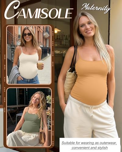3 Pack Womens Maternity Nursing Camisoles - color: Yellow, Green, Cream, size: Small