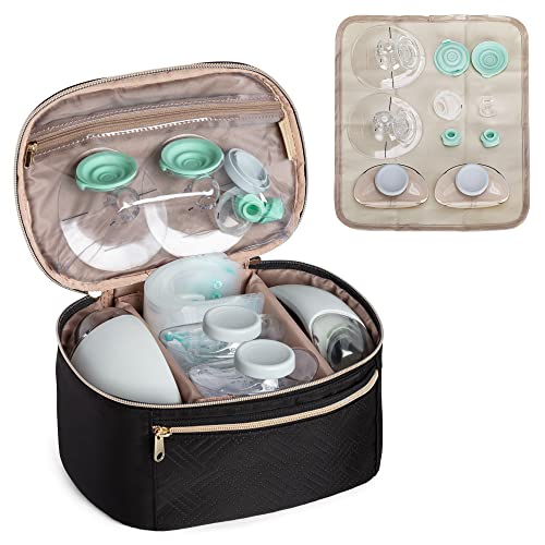 Fasrom Wearable Breast Pump Bag, Portable Pump Carrying Case for Moms - color: Black