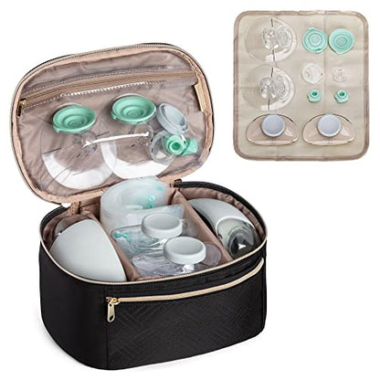 Fasrom Wearable Breast Pump Bag, Portable Pump Carrying Case for Moms - color: Black